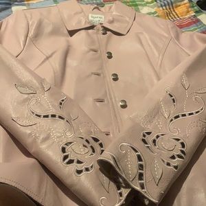 Pink leather jacket